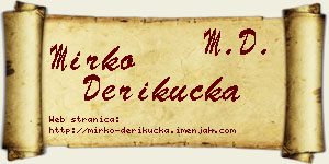 Mirko Derikučka vizit kartica